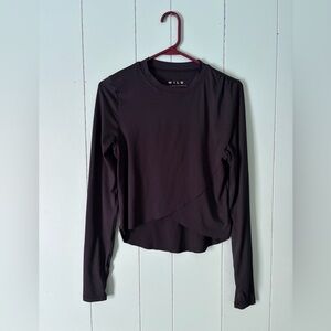 Wilo The Label Long Sleeve top medium womens movement twist layer black